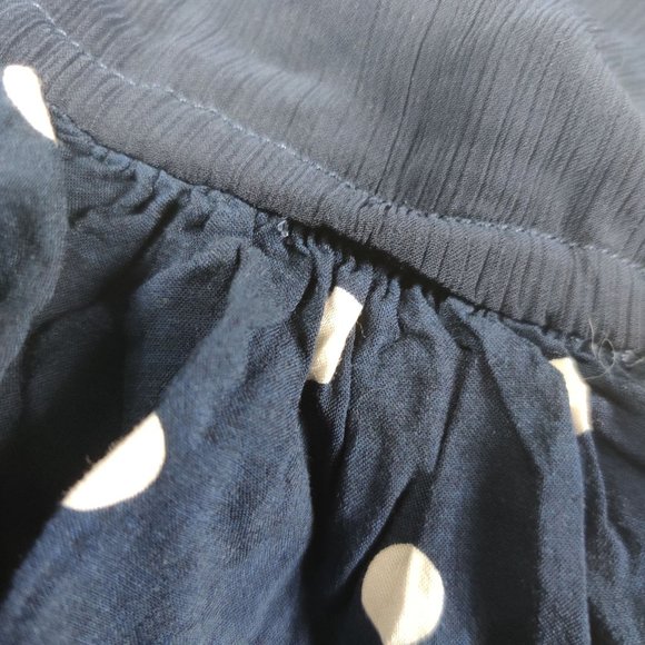 Abercrombie Fitch Womens Mini Dress Sheer Plunge Back Blue White Polka Dot sz S - Picture 4 of 11